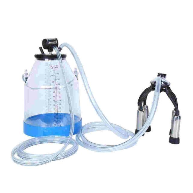 牛用ミルクマシン、ポータブル透明32Lカウミルカー乳製品搾乳機バケットタンクバレル搾乳場用乳製品