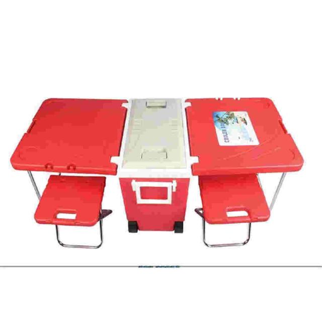 クーラーボックス キャスター付き 2way 箱型 28L大容量 折りたたみ 水入れ可 冷剤入れ可 保冷 保温 防水 軽い クーラーバック冷蔵ボックス アウトドアテーブル_2