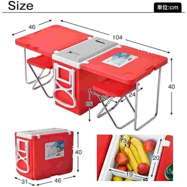 クーラーボックス キャスター付き 2way 箱型 28L大容量 折りたたみ 水入れ可 冷剤入れ可 保冷 保温 防水 軽い クーラーバック冷蔵ボックス アウトドアテーブル_4