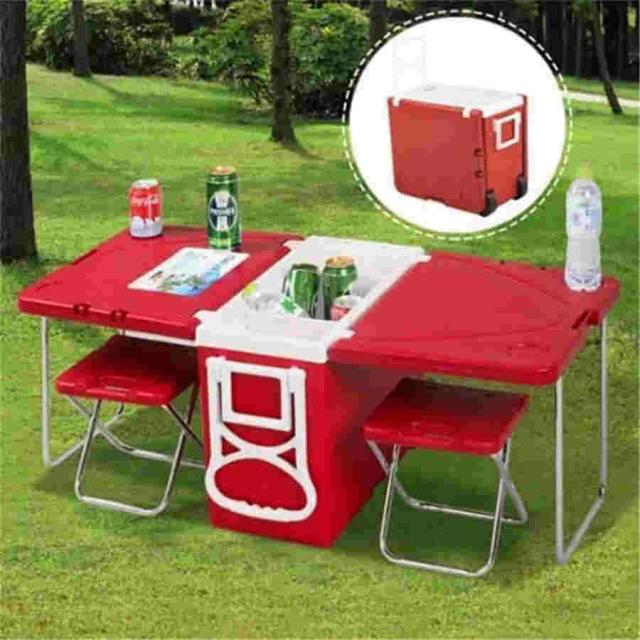クーラーボックス キャスター付き 2way 箱型 28L大容量 折りたたみ 水入れ可 冷剤入れ可 保冷 保温 防水 軽い クーラーバック冷蔵ボックス アウトドアテーブル_5