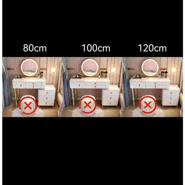ドレッサー 北欧風 鏡台 オシャレ お姫系 LEDミラー レザー調 ドレッサー スツールセット 寝室 化粧テーブル 小さい化粧台 コスメ台 収納 J204_2