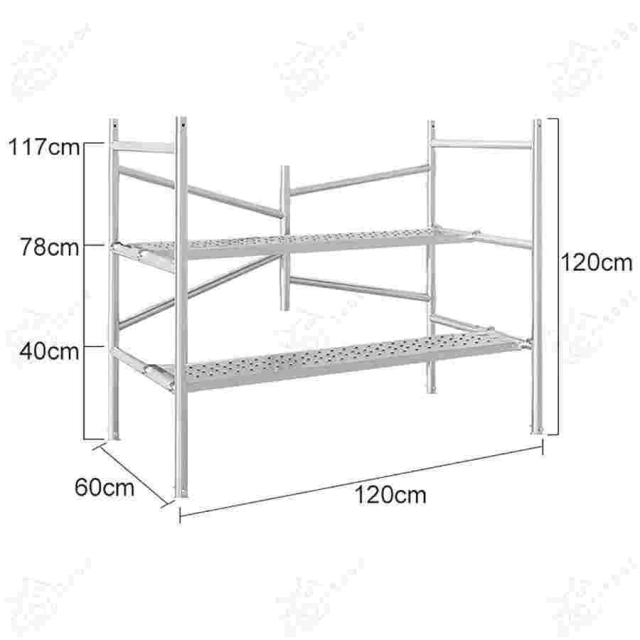 高所作業台 作業用踏台 足場台 移動式作業台 折りたたみ式足場 作業用階段 足場板 太い鋼管 耐荷重500kg 軽量 持ち運び便利 360°回転 キャスター付き 簡単な組_6