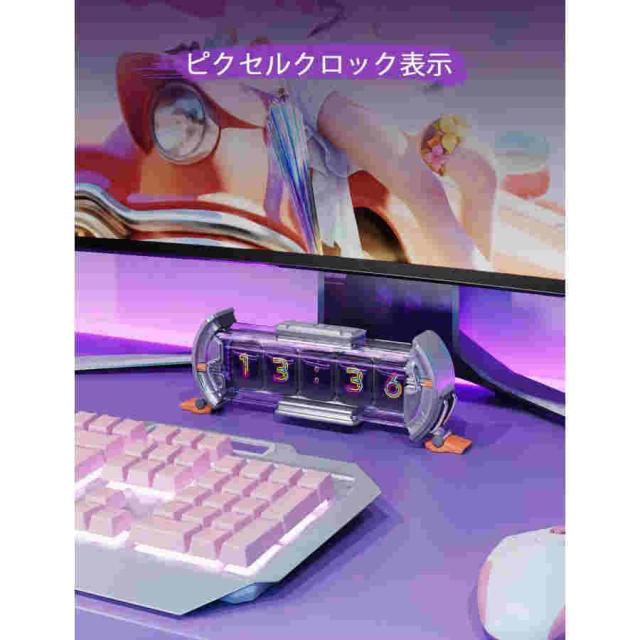 Divoom Times Gate 置き時計 おしゃれ デジタル ピクセルアート/アプリ制御/5つのカスタマイズ可能 RGB スクリーン/WiFi接続/DIY卓上時計/多機能 銀色_2