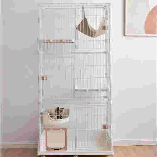 猫 ケージ キャットケージ ペットケージ キャスター付 猫ゲージ 多頭飼い ネコドア キャットハウス 留守番 保護 脱走防止 おしゃれの通販は