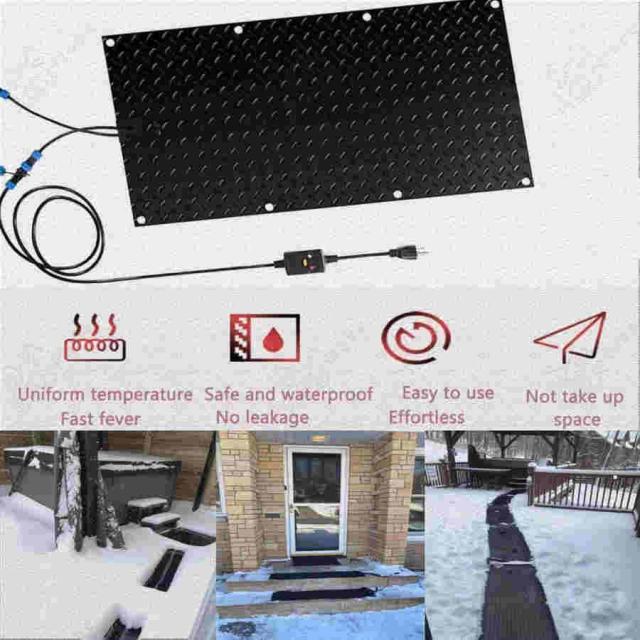 加熱融雪マット【玄関用】駐車場/通路 1/2/3/4/5枚 ホットけーる マットタイプ 融雪ヒーター、滑り止め階段暖房屋外マット氷雪融雪マット、1 時_2