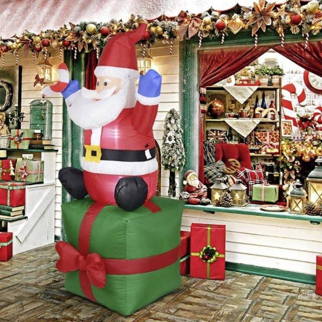 クリスマス サンタクロース ボックス 自動風船 180cm オーナメント 置物 風船 デコレーション クリスマスの装飾 誕生日 飾り付け 室内 室外 屋外 外 ベランダ_2