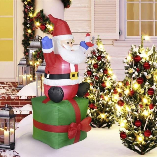 クリスマス サンタクロース ボックス 自動風船 180cm オーナメント 置物 風船 デコレーション クリスマスの装飾 誕生日 飾り付け 室内 室外 屋外 外 ベランダ_3