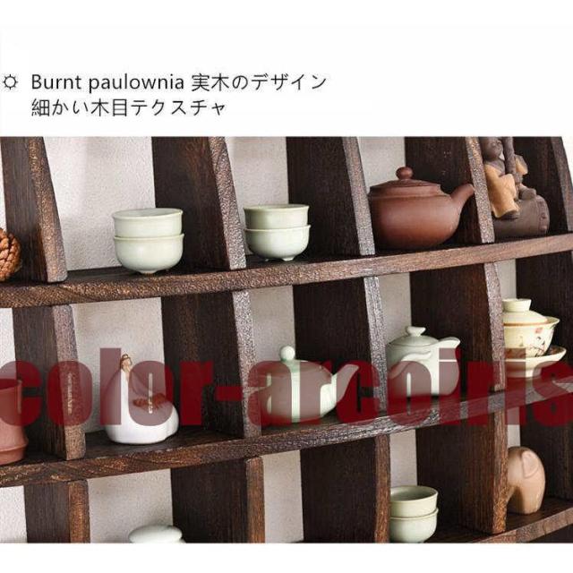 組立てが簡単 高級感 日式 茶碗ラック展示台 茶器展示棚 プレゼント 茶道 置物台 材質 桐の木 収納ラック 収納 茶道 茶器飾 桐の木_8