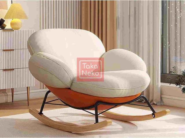 ロッキングチェア ホワイトクッション付き 専用クッション付の