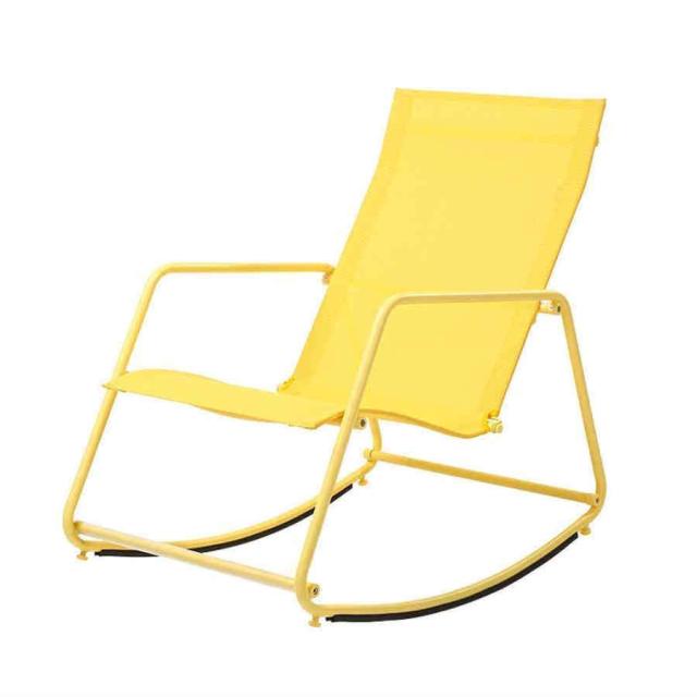 ロッキングチェア大人屋内ランチブレイクモダンミニマリスト怠惰なリクライニングチェアバルコニーイージーチェアリビングルーム仮眠ロッキングチェア、イエロー