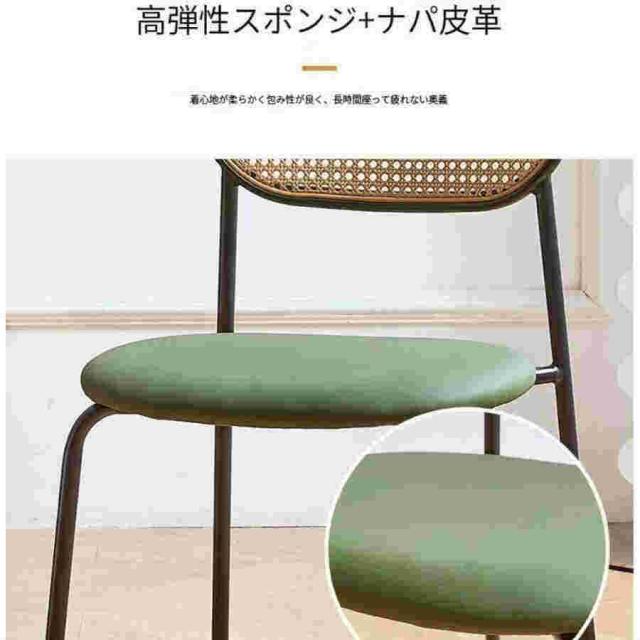 ダイニングチェア おしゃれ 食卓椅子 シンプル レトロ 籐製レジャーチェア 軽量 椅子 積み重ね可能 家庭用 バックチェア 肘無し 籐編み 北欧 レジャーチェア カ