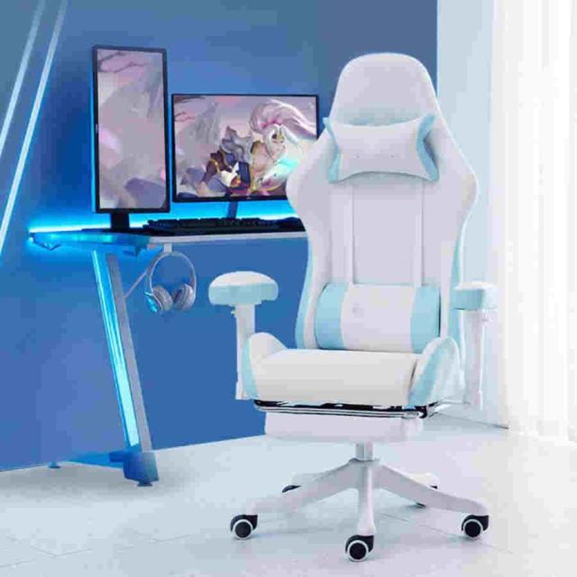 オフィスチェア リクライニング椅子 ゲーミングチェア ホワイト オフィスチェア リクライニング椅子 ゲーミングチェア ホワイト