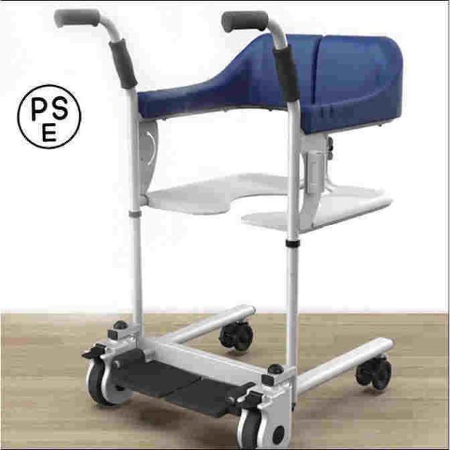 浴室車椅子、患者移動椅子、着席患者リフト、身体障害者用高齢者用便器バスチェア、ベッドサイド便器シャワーチェア家庭用輸送用椅子 Darkblue