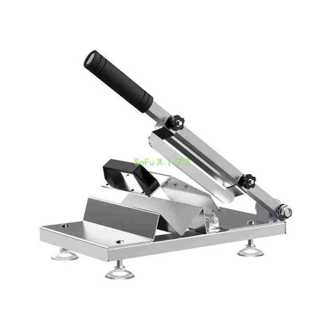 手動スライサー 手動ミートスライサー 餅スライサーステンレス鋼製 スライス厚さ0.3~8mm調整可能 200mmブレード漢方薬の材料/もち/熟肉など 家庭用 薬屋用 ステ
