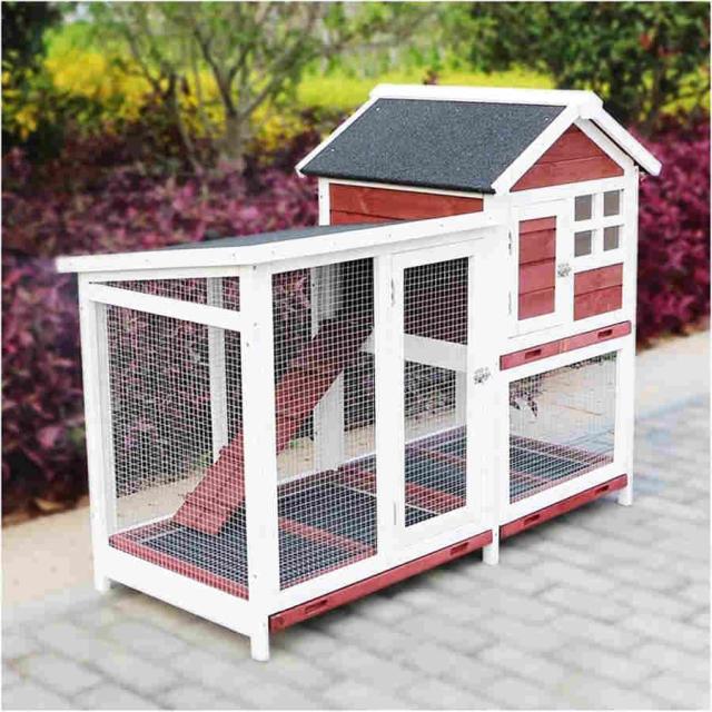 屋外ウサギケージ木製鶏小屋 ウサギケージ うさぎケージ ウサギ小屋 うさぎ小屋 ラビットケージ屋外二層木製チキン小屋 木製小動物 アパートメント フラット換気