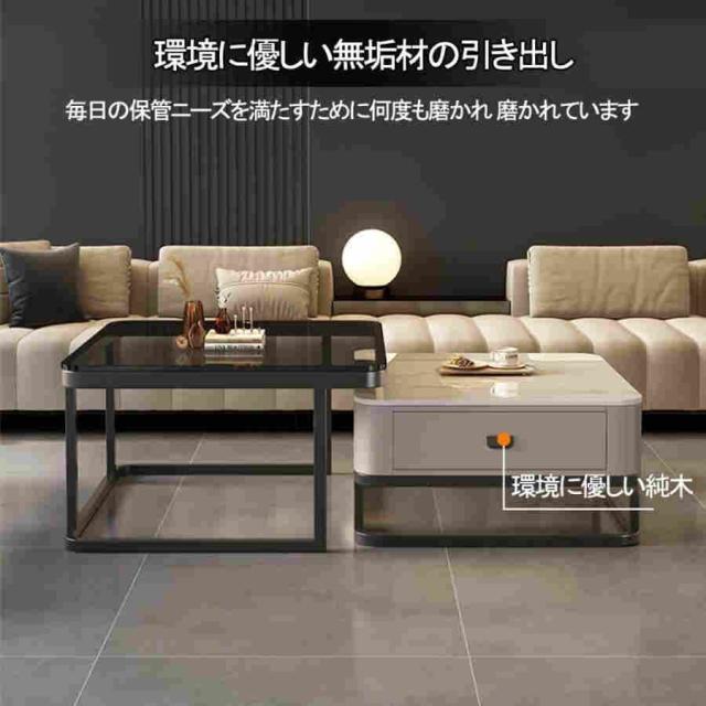 ネストテーブル ローテーブル センターテーブル リビングテーブル コーヒーテーブル ローテーブルおしゃれ 大理石テーブル 大理石調 入れ子式 2個セット 組み合_9