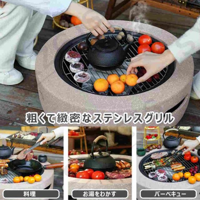 ファイヤーピット テーブル 大型 焚き火台 蓋付き バーベキューコンロ 大人数 44/60cm 薪暖炉 薪ストーブ 自宅 庭 家庭用 屋外 囲炉裏 キャンプ用コンロ 携帯便_3