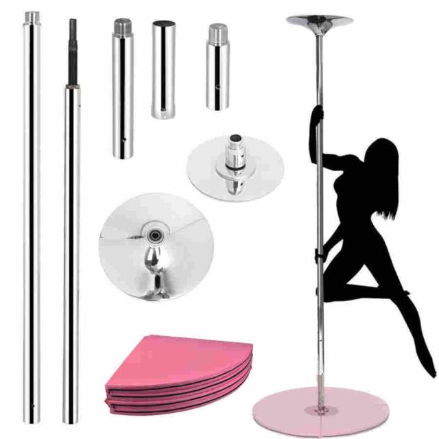 ポールダンス ポール ポールダンスマット 家庭用 45mm 360度回転ダンスポール ポータブルダンスポール 固定プレート付き 取り外し可能 ポールダンススタジオ 痩の通販は 24,000円
