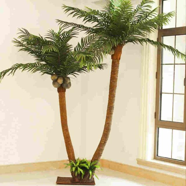 ヤシの木 観葉植物 フェイク 大型 ココスヤシ 椰子の木 椰子の木 観葉植物 人工観葉植物 立派な幹を持つ熱帯ヤシ造花 6.5FT_3