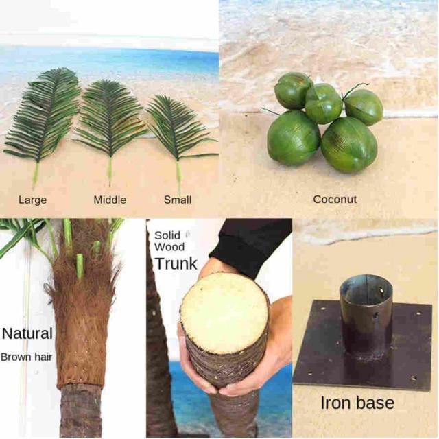 ヤシの木 観葉植物 フェイク 大型 ココスヤシ 椰子の木 椰子の木 観葉植物 人工観葉植物 立派な幹を持つ熱帯ヤシ造花 6.5FT_4