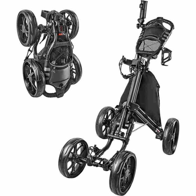 メンズゴルフ手押し車 ゴルフプッシュプルカートゴルフ 御徒面子 持ちはこび どんぶり鉢 野球クラブ 折り畳み式手押し車 軽銀アロイ製お手手うち切りとドリンク保持者付き添い人 開閉