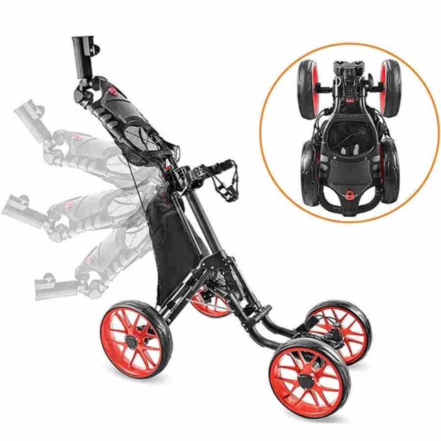 メンズゴルフ手押し車 ゴルフプッシュプルカートゴルフ 御徒面子 持ちはこび どんぶり鉢 野球クラブ 折り畳み式手押し車 軽銀アロイ製お手手うち切りとドリンク保持者付き添い人 開閉