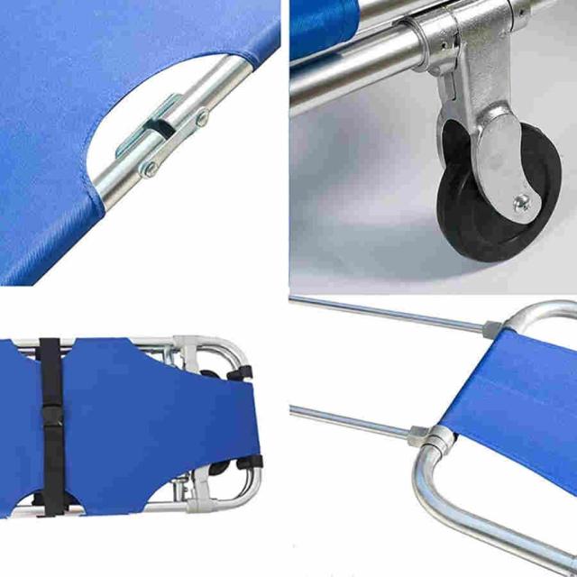 ポータブル折りたたみ式ストレッチャー、4輪付き軽量アルミニウム合金折りたたみ式ストレッチャー、軽量ストレッチャー高齢者用ポータブル患者移送輸送ユニット_6