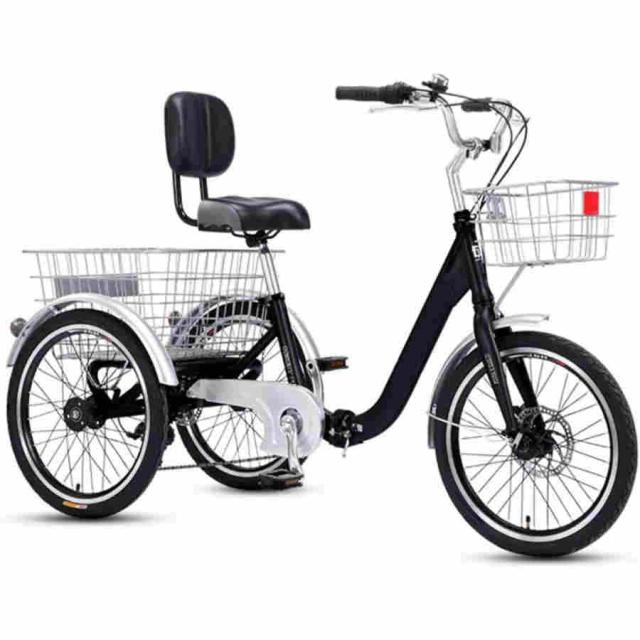 三輪自転車 折りたたみ式三輪車 大人用 トライククルーザーバイク 20インチ 7スピード3輪クルーザーバイク 女性 男性向け い バイク ダブルブレーキ ショッピン