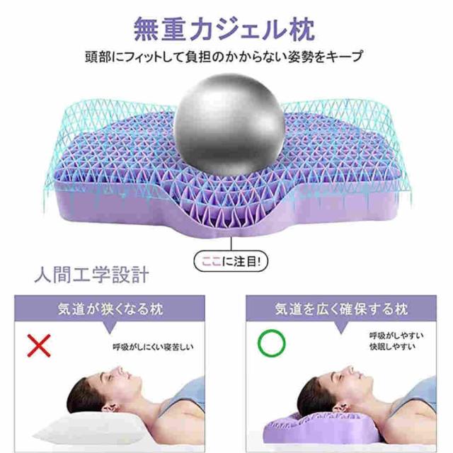 枕 快眠 安眠枕 大人 ネックガード 圧力枕なし 高反発 無重力 圧力分散 立体構造 TPE ハニカムジェル枕 安全 無臭 防ダニ?抗菌 健康枕 いびき防止 肩こり解消 健_1