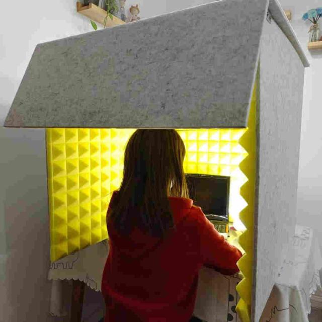 防音ボックス パーテーション 防音ブース 自宅 天板付き 幅76×奥行80×高さ80cm 簡易防音室 1人用 卓上 折りたたみ 組み立て式【12mmポリエステル繊維吸音パネ