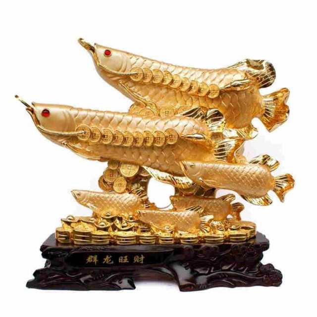 風水アロワナ彫像、中国の伝統風水彫刻アロワナコレクション像 アートワーク 家の装飾風水インテリア富と幸運を誘致 A_32x13x35cm/ 12.8x5.2x14inchの通販は