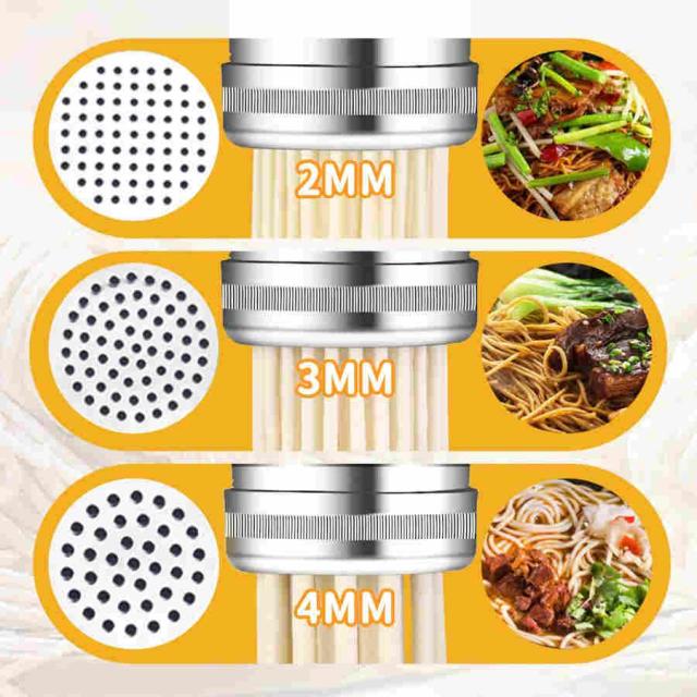 手動パスタメーカー 製麺機 水洗える 7種類の麺先付き ステンレス製麺筒 家庭用 業務用 そば/うどん/生パスタ/中華麺など_1