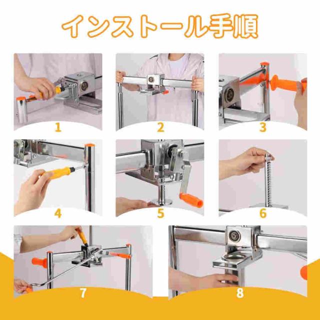 手動パスタメーカー 製麺機 水洗える 7種類の麺先付き ステンレス製麺筒 家庭用 業務用 そば/うどん/生パスタ/中華麺など_6