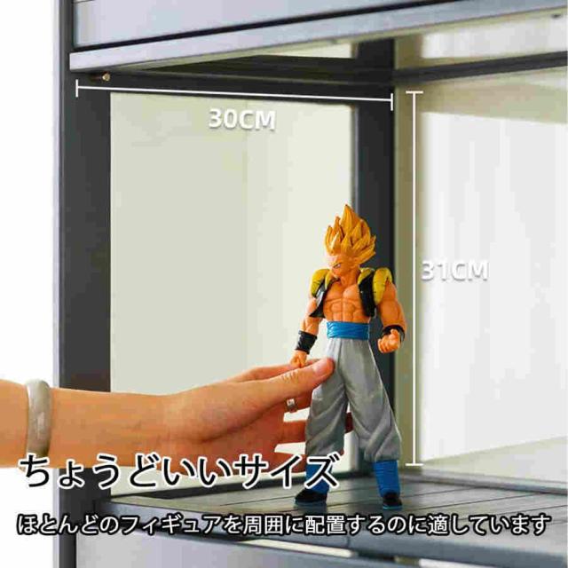 コレクションケース フ ガラスケース ディスプレイラック フィギュアケース 天然竹製 収納キャビネット 透明パネル コレクションラック 収納棚 省スペース 組み_3