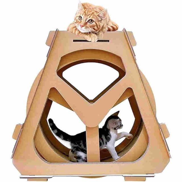 猫用 爪とぎ キャット ホイール ルームランナ 猫 段ボール 回し車 ローラー ねこ おもちゃ 猫登山フレーム ホイール 回転段ボール 猫スクラッチボード 猫用品 お