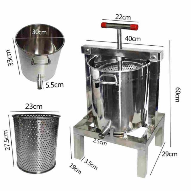 蜂蜜分離器 蜂蜜 圧搾機 ステンレス圧縮製蝋器 手手動 脱水機 ジューサー 手動 14L大容量 ワックス押え はちみつ絞り器 遠心分離機 手動 圧搾機 ドラム養蜂器具