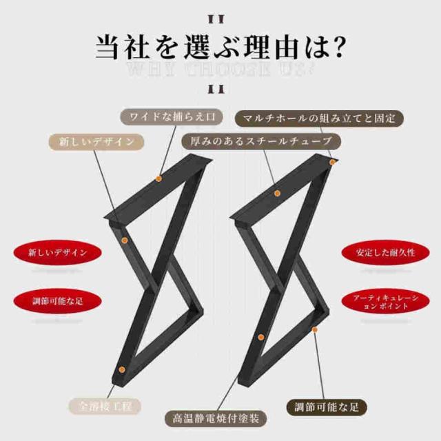テーブル 脚 アイアン パーツ DIY 2本セット アジャスター付き 作業台 ダイニングテーブル デスク 脚 テーブル脚 アイアンラック テーブル 足 テーブル 脚 70~10