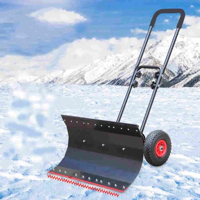 除雪機 家庭用 手押し式 雪かき スコップ 除雪 シャベル 除雪と除氷 2つの機能 除雪幅74cm/100cm 除雪高さ42m 高さ 左右角度調整 雪かき機 タイヤ付き 除