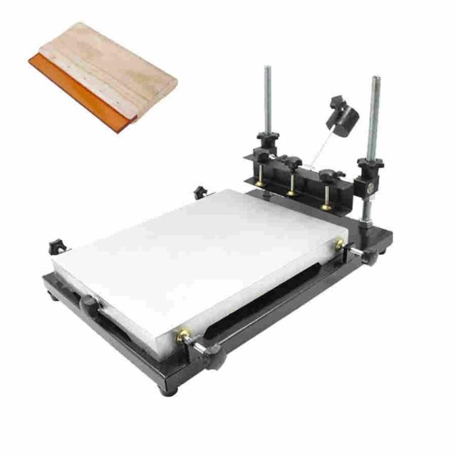 シルクスクリーン印刷機 手刷り式 24*30cm 高精度 5cmスキージ付属 アルミ鋳造合金 スクリーンプリント機 SMT Tシャツ/紙袋/クラフト紙/ビニルボトル/ステンレ