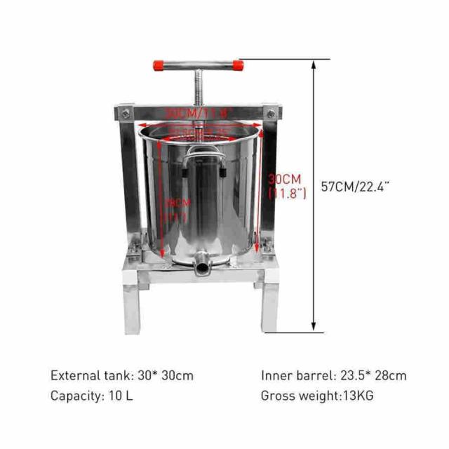 養蜂器具 蜂蜜分離器 蜂蜜絞り器 手動 圧搾機 蜂蜜抽出 蜜こし器 304ステンレス鋼蜂蜜果物と野菜濾過器 絞り器蜂蜜押さえ ドラム養蜂器具 養蜂農場