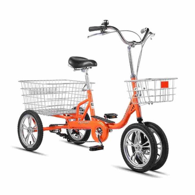 三輪自転車 トライククルーザーバイク、大人三輪車、14インチ3輪バイク、三輪は、クルーズ、ダブルブレーキ、高齢者、女性、男性、初心者の自転車