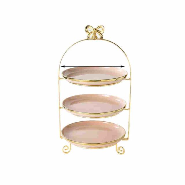 ケーキスタンド セラミック 2段 3段 お菓子皿 デザートスタンド アーチ型カップケーキスタンド アフタヌーンティースタンド フルーツバスケット おしゃれ 収納ホの通販は