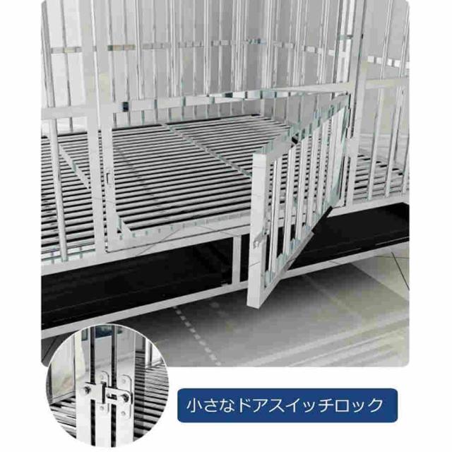 犬小屋 犬用ケージ あらゆる種類のペットの犬と猫に適したステンレス製の犬用ケージ、大型犬と犬用ケージ (Size : 125*95*100cm)