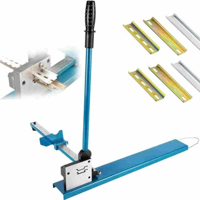 Din レールカッター 50cm スケール測定定規付き、手動 Din レールカッター、二重溝レールカッターツール、スロット付き鉄/スチール/アルミニウムレールの切断用