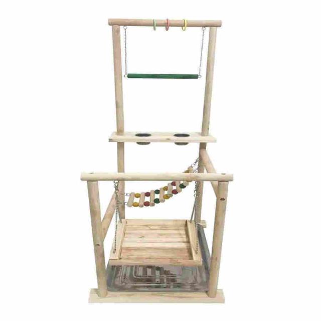 鳥スタンド 止まり木 ケージスタンド 巨大な鳥はオウムソリッドウッドトレーニングロッド大型オウムスタンドスイング階段スタンド 鳥栖 支え 棚 鳥かご ケージ用