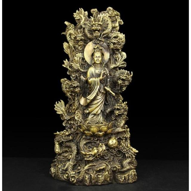 特大サイズ 九龍観音像 観音菩薩像 中国神話 竜生九子 仏像 縁起物 祈る スピリチュアル プレゼント 贈り物 ギフト お土産 お守り 開運厄除 祈願成就_1