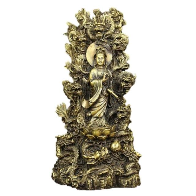 特大サイズ 九龍観音像 観音菩薩像 中国神話 竜生九子 仏像 縁起物 祈る スピリチュアル プレゼント 贈り物 ギフト お土産 お守り 開運厄除 祈願成就_3