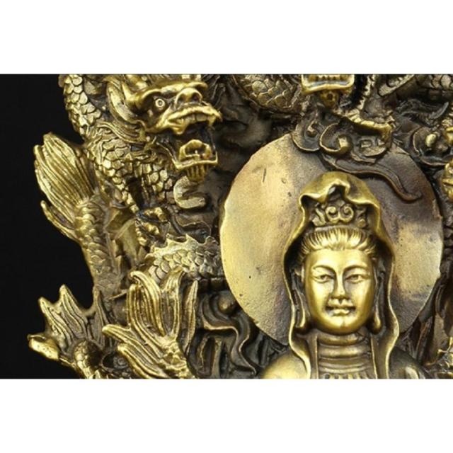 特大サイズ 九龍観音像 観音菩薩像 中国神話 竜生九子 仏像 縁起物 祈る スピリチュアル プレゼント 贈り物 ギフト お土産 お守り 開運厄除 祈願成就_4