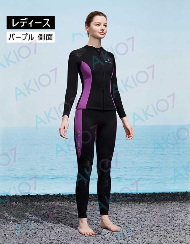 【男女・上下セット】3mmネオプレン ウェットスーツ ウェットジャケット フロントファスナー 長袖 ロングパンツ UVカット ケガ防止 サーフィン ダイビング マリンスポーツ 水上活動 レディース メンズ 擦り傷防止 保温 日焼け防止 伸縮性 防寒 保温_18