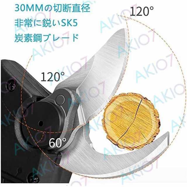 切断直径30mm】即納 充電式電動ハサミ 園芸用 バッテリー2個 果樹用